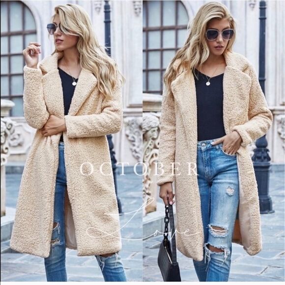 NWT Beautiful Faux Shearling Teddy Coat - Picture 3 of 9